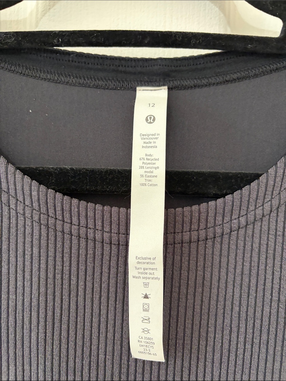 Lululemon size 12 Women’s Ribbed Tank Dress - Charcoal Gray - Picture 2 of 6